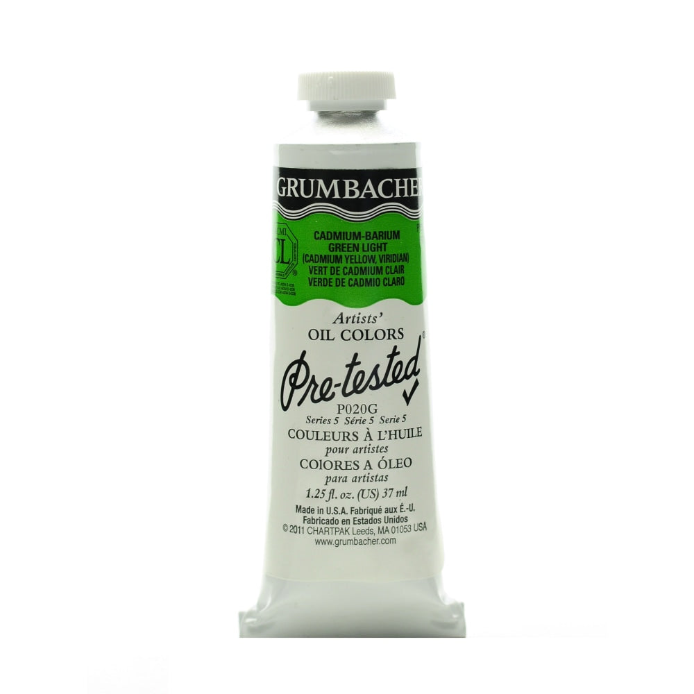 Grumbacher P020 Pre-Tested Artists Oil Colors, 1.25 Oz, Cadmium Barium Green Light