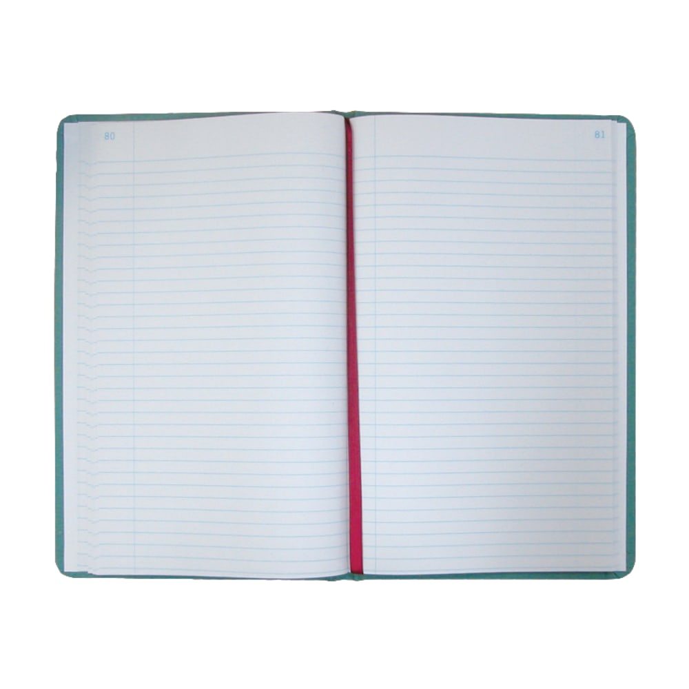 National Brand Sewn Canvas Account Book, 12 1/8in x 7 5/8in, 50% Recycled, Green, 35 Lines Per Page, Book Of 150 Pages