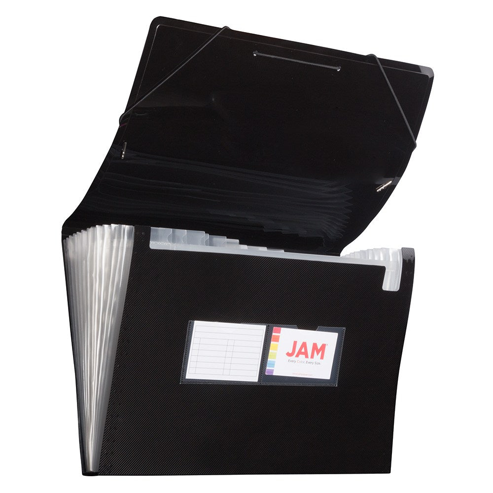 JAM Paper Legal Size Expanding File, 8in Expansion, 8-1/2in x 14in, Black