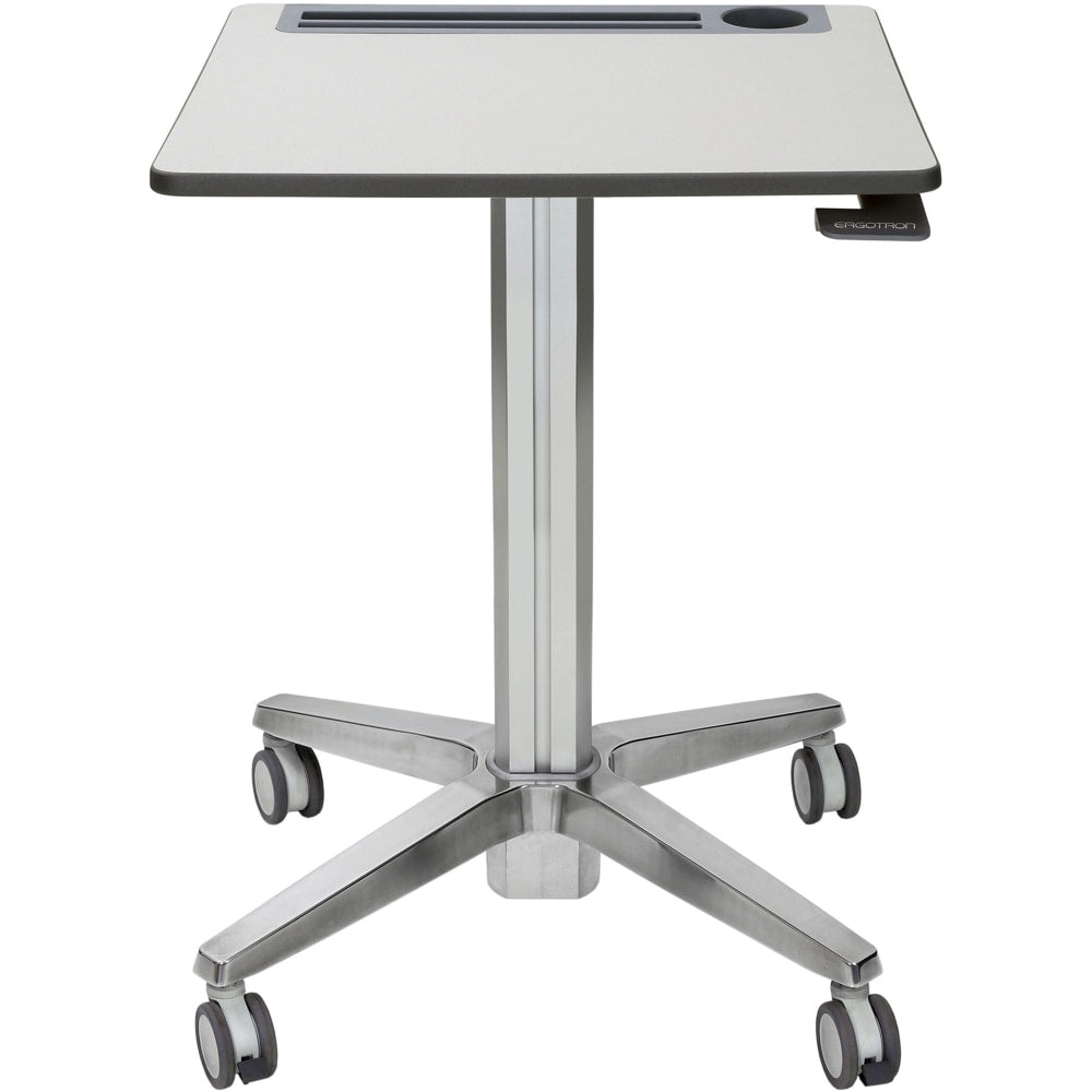 Ergotron LearnFit Sit-Stand Desk, Short - Rectangle Top - X-shaped Base - 4 Legs - 24in Table Top Width x 22in Table Top Depth - 45in Height - Assembly Required - White, Silver