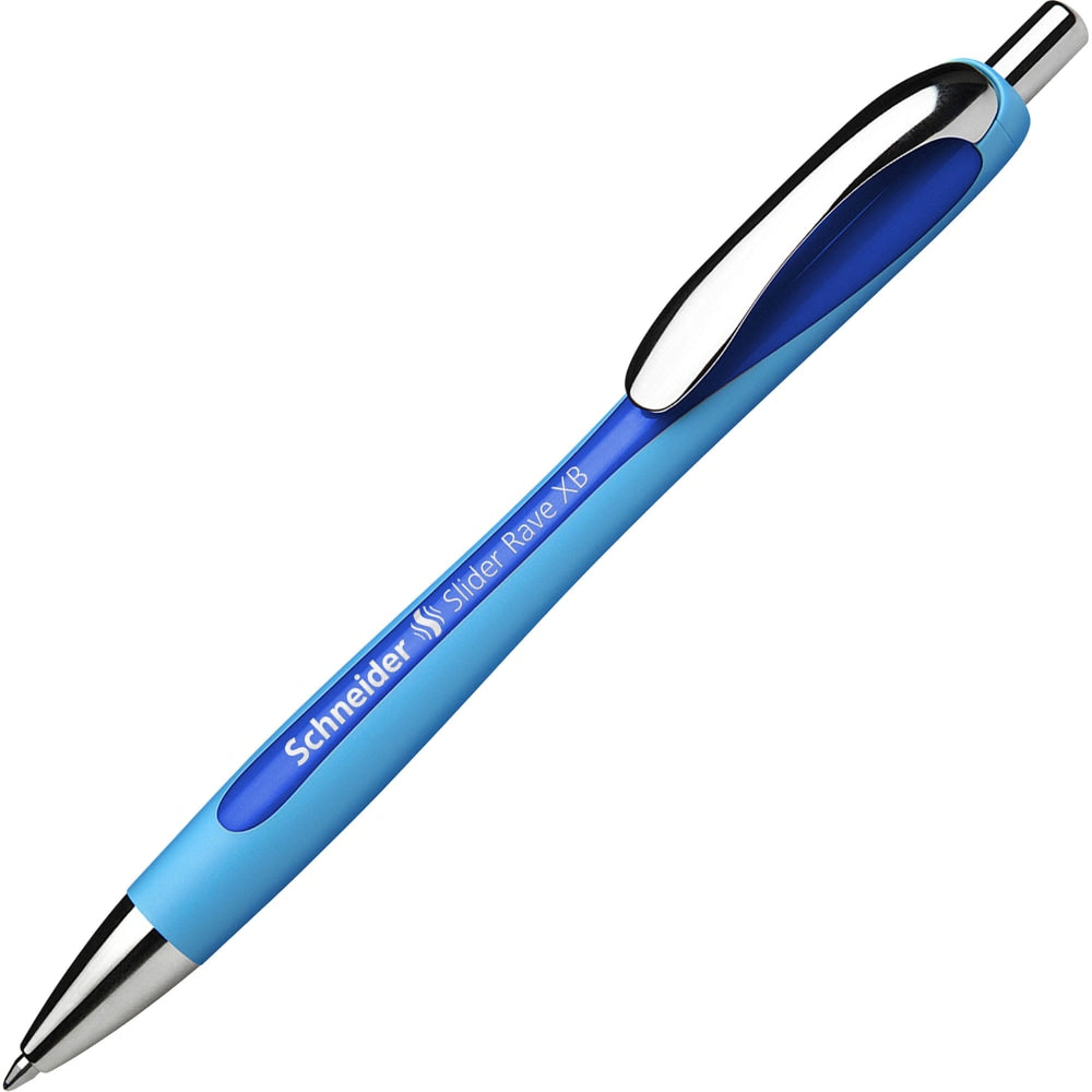 Schneider Slider Rave XB Ballpoint Pen - Extra Broad - 1.4 mm Pen Point Size - Refillable - Retractable - Blue Ink - Rubberized Barrel - Stainless Steel Tip - 1 Each