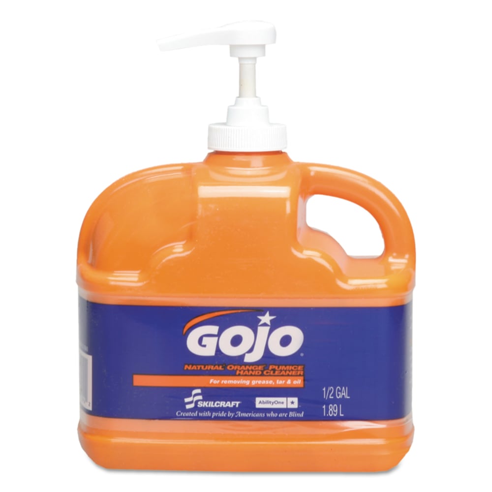 SKILCRAFT GOJO Pumice Liquid Hand Cleaner Soap, Fresh Citrus Scent, 64 Oz, Carton Of 6 Bottles (AbilityOne 8520015220840)