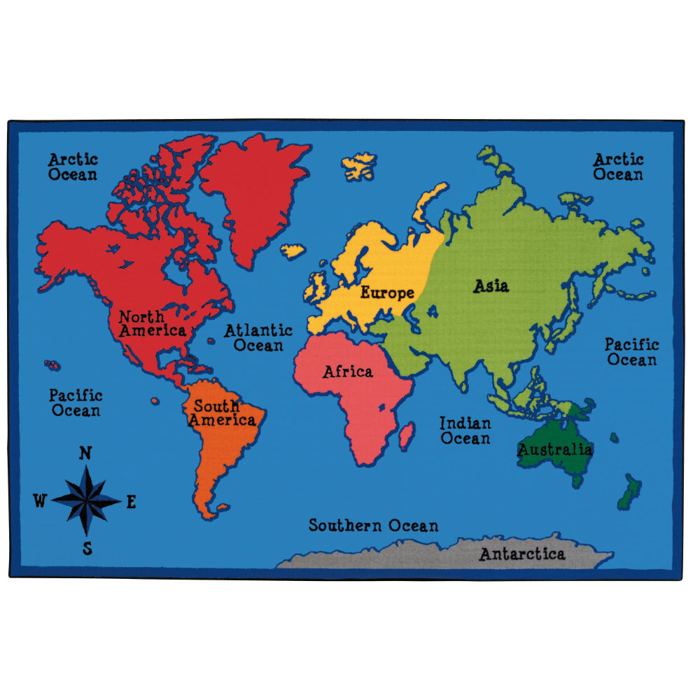 Carpets for Kids KID$Value Rugs World Map Activity Rug, 4ft x 6ft , Multicolor