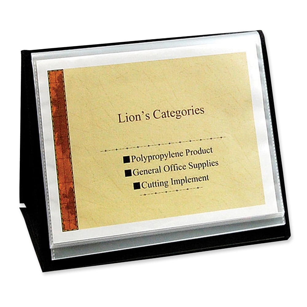 Lion Flip-N-Tell Display Book-N-Easel, 8-12/" x 11in, 40% Recycled, Black