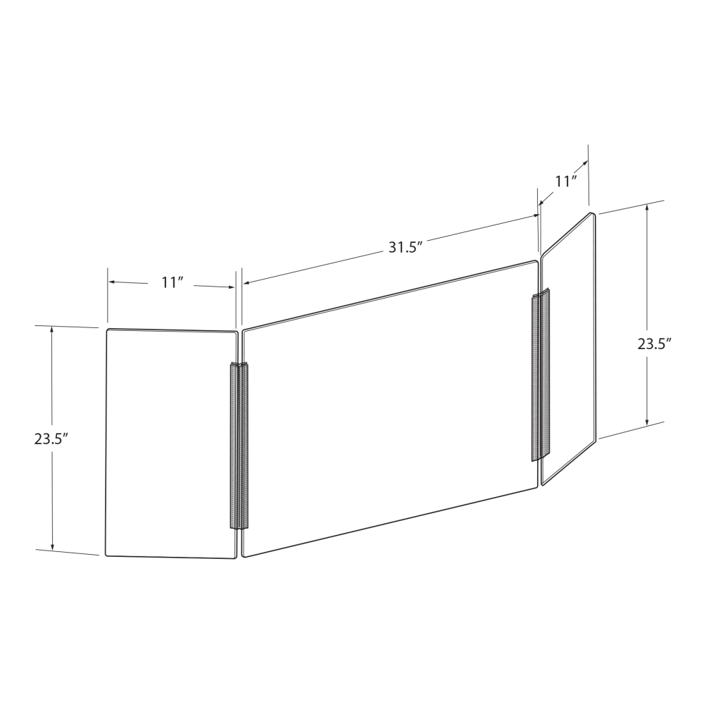 Azar Displays Cashier Shield, 53-1/2in x 23-1/2in, Clear