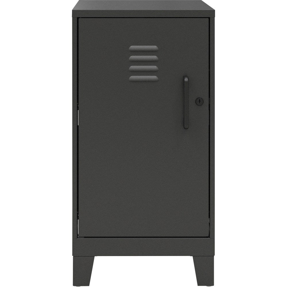 LYS SOHO Locker - 2 Shelve(s) - for Office, Home, Classroom, Playroom, Basement, Garage, Cloth, Sport Equipments, Toy, Game - Overall Size 27.5in x 14.3in x 18in - Black - Steel