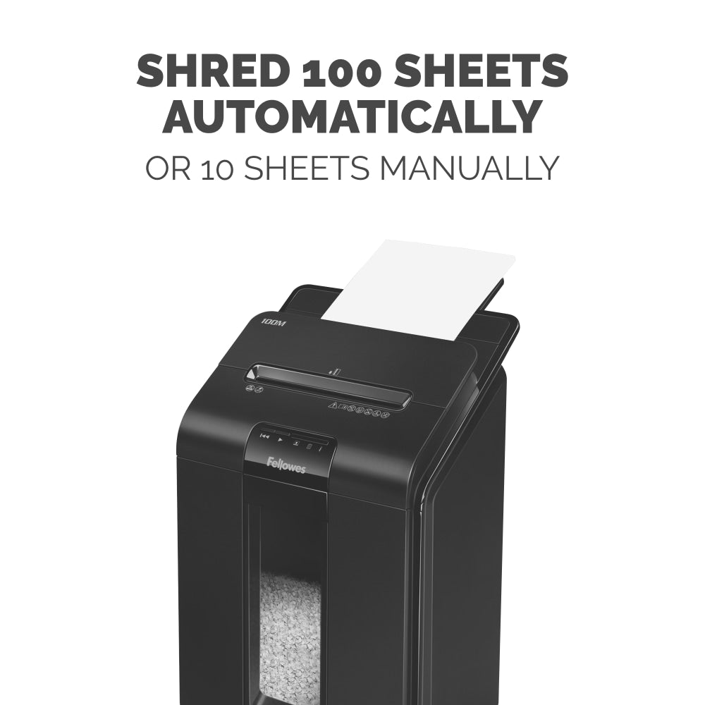 Fellowes AutoMax 100M Auto Feed 100 Sheet Micro-Cut Shredder, Black