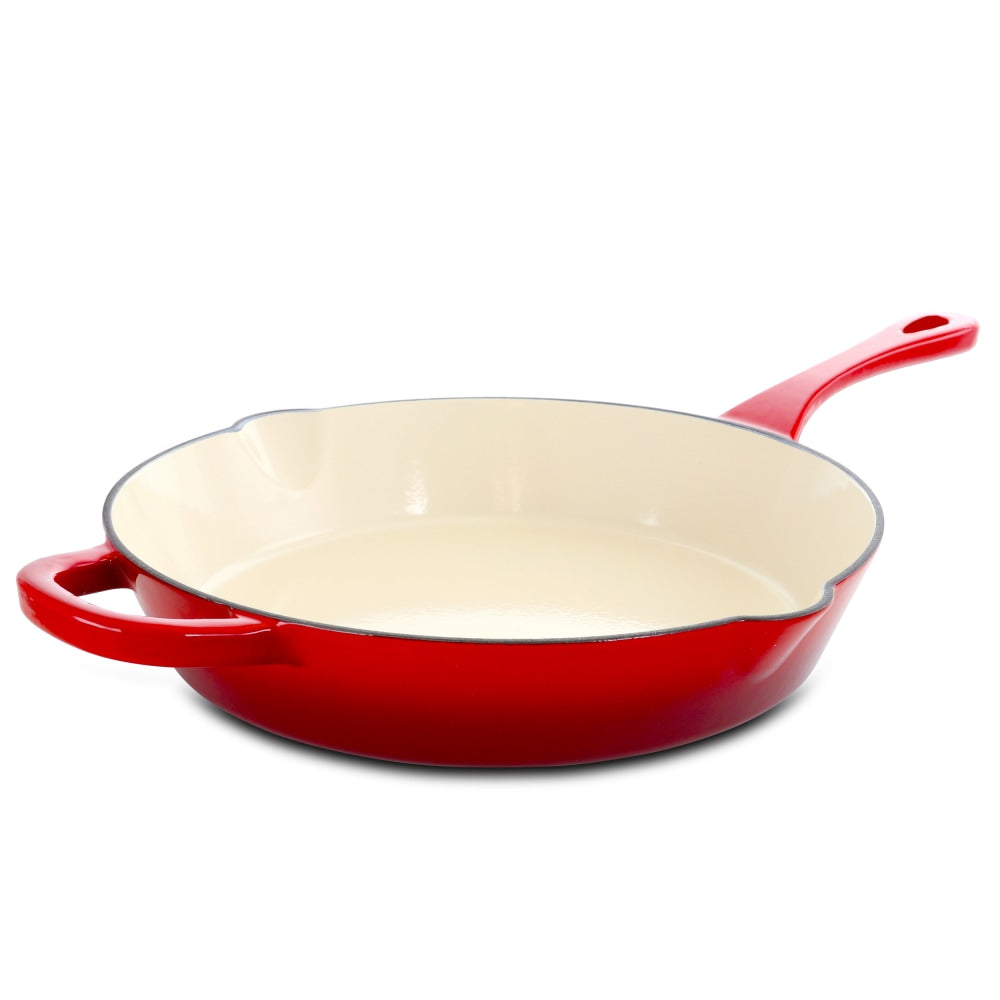 Crock-Pot Artisan Enameled Cast Iron Skillet, 12in, Scarlet Red