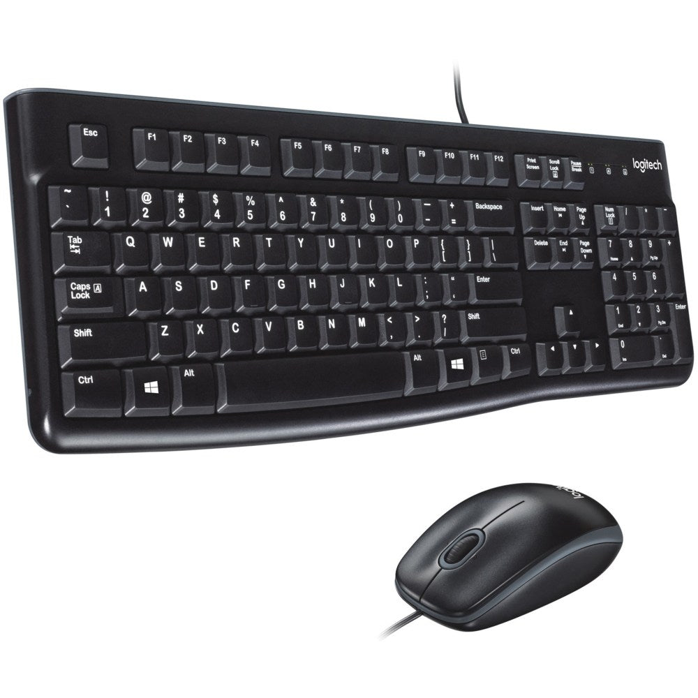 Logitech Wired Mouse and Keyboard for Desktop, Black, MK120