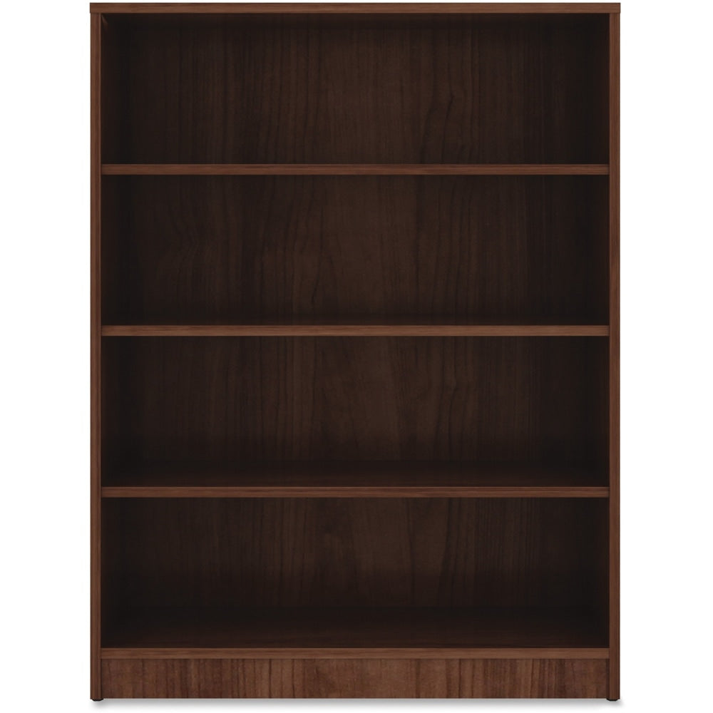 Lorell Essentials 48inH 4-Shelf Bookcase, Walnut