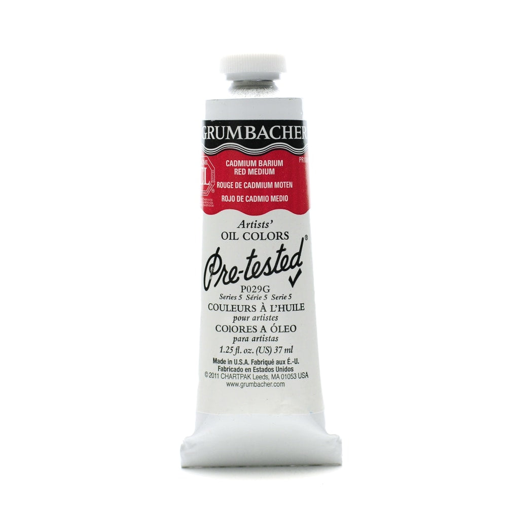 Grumbacher P029 Pre-Tested Artists Oil Colors, 1.25 Oz, Cadmium Barium Red Medium