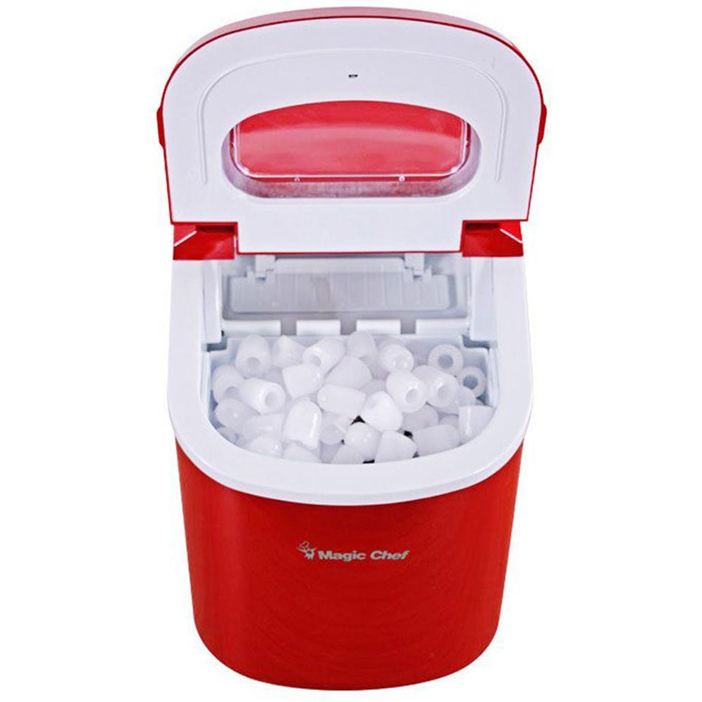 Magic Chef 27 Lb Portable Countertop Ice Maker, Red