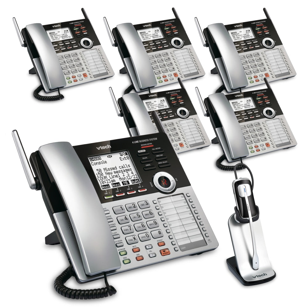 VTech CM18445 4-Line Small Business Office Phone System, 5-In-1 Bundle