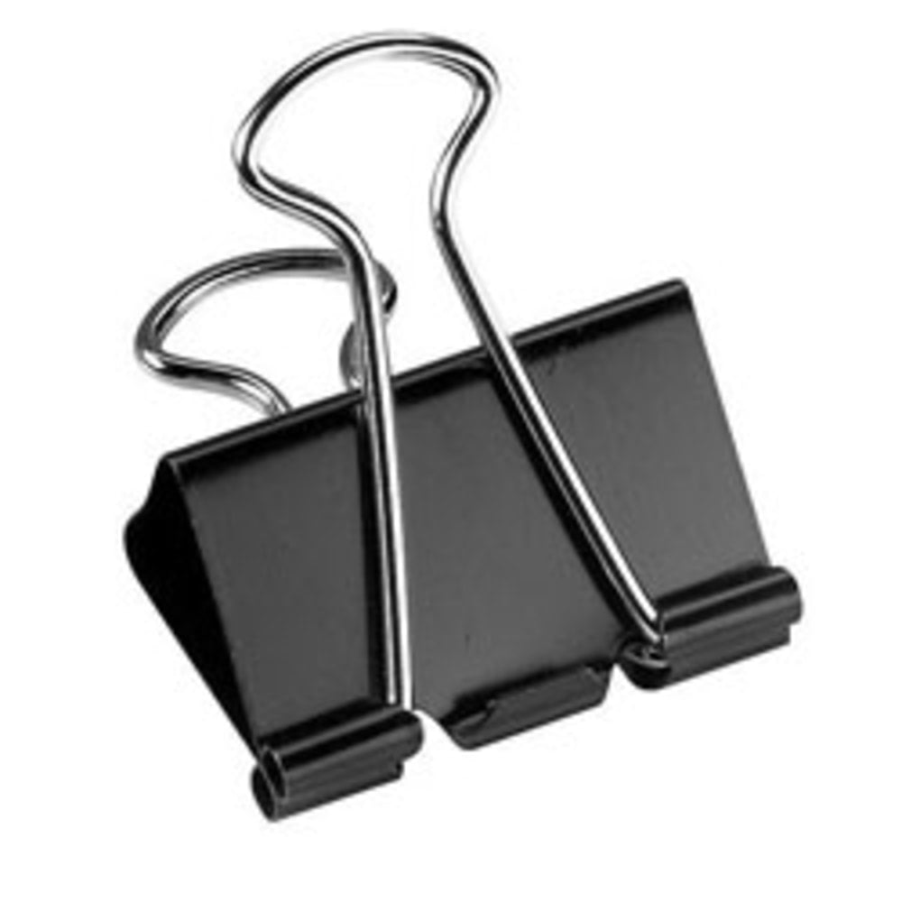 Office Depot Brand Binder Clips, Medium, 1-1/4in Wide, 5/8in Capacity, Black, Pack Of 24