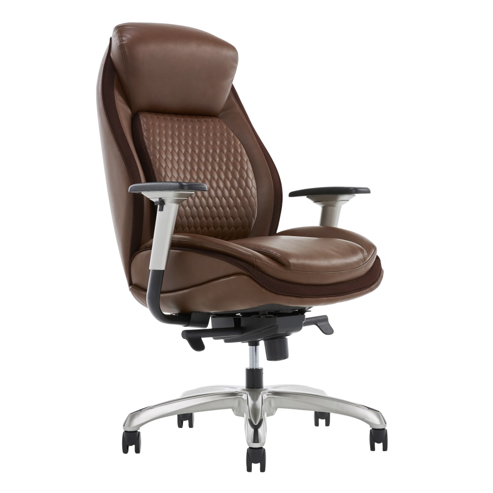 Shaquille O-Neal Zethus Ergonomic Bonded Leather High-Back Executive Chair, Brown