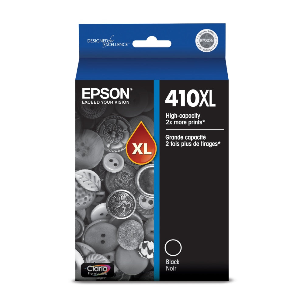 Epson 410XL Claria Premium Black High-Yield Ink Cartridge, T410XL020-S