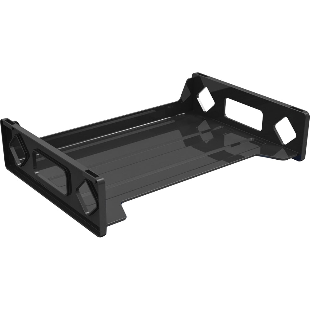 Deflecto Sustainable Office Stackable Desk Tray - 2.8in Height x 13in Width x 9in DepthDesktop - Durable, Stackable - 30% Recycled - Black - Plastic - 1 Each