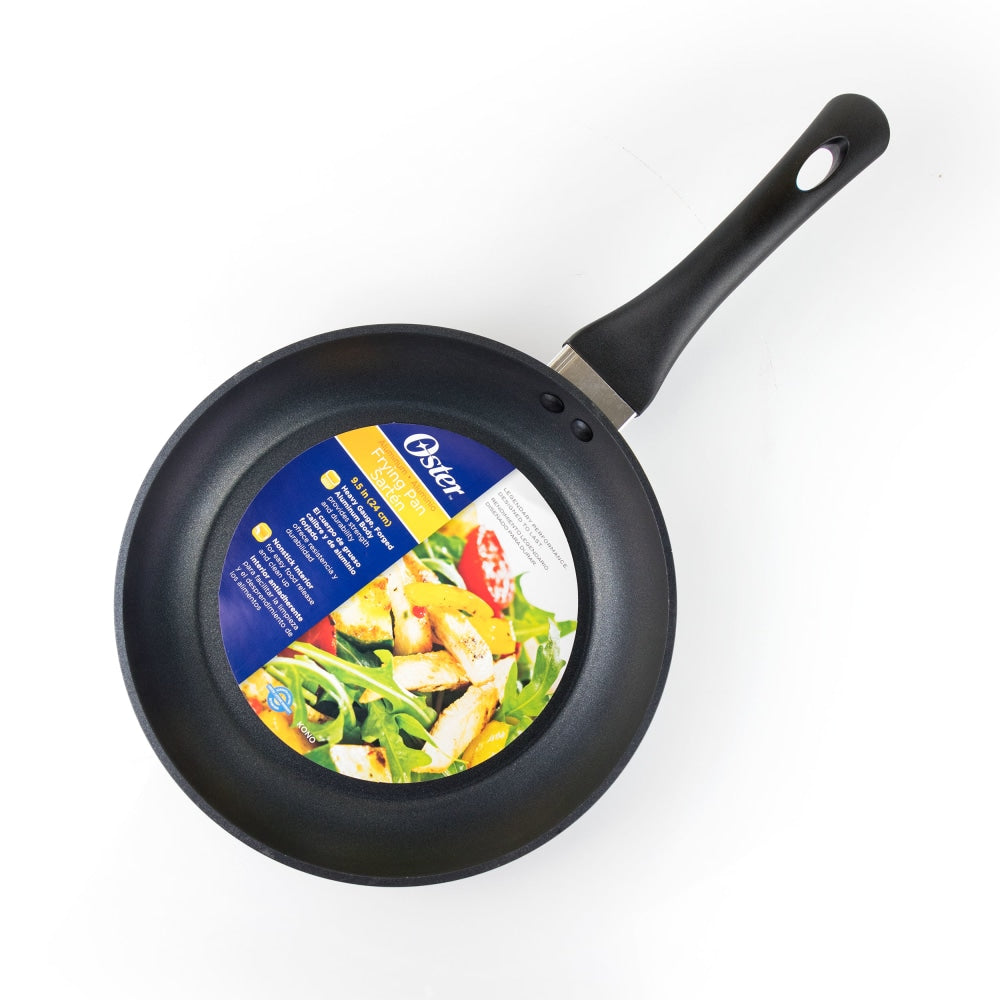 Oster Kono Aluminum Nonstick Frying Pan, 9-1/2in, Black