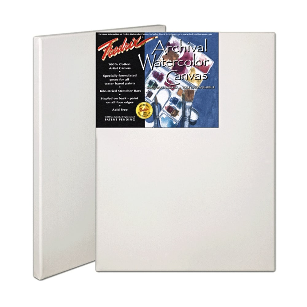 Fredrix Archival Watercolor Stretched Canvases, 9in x 12in, Pack Of 2