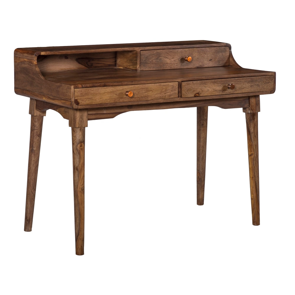 Coast to Coast 45inW Writing Desk With 3-Drawer, Brownstone