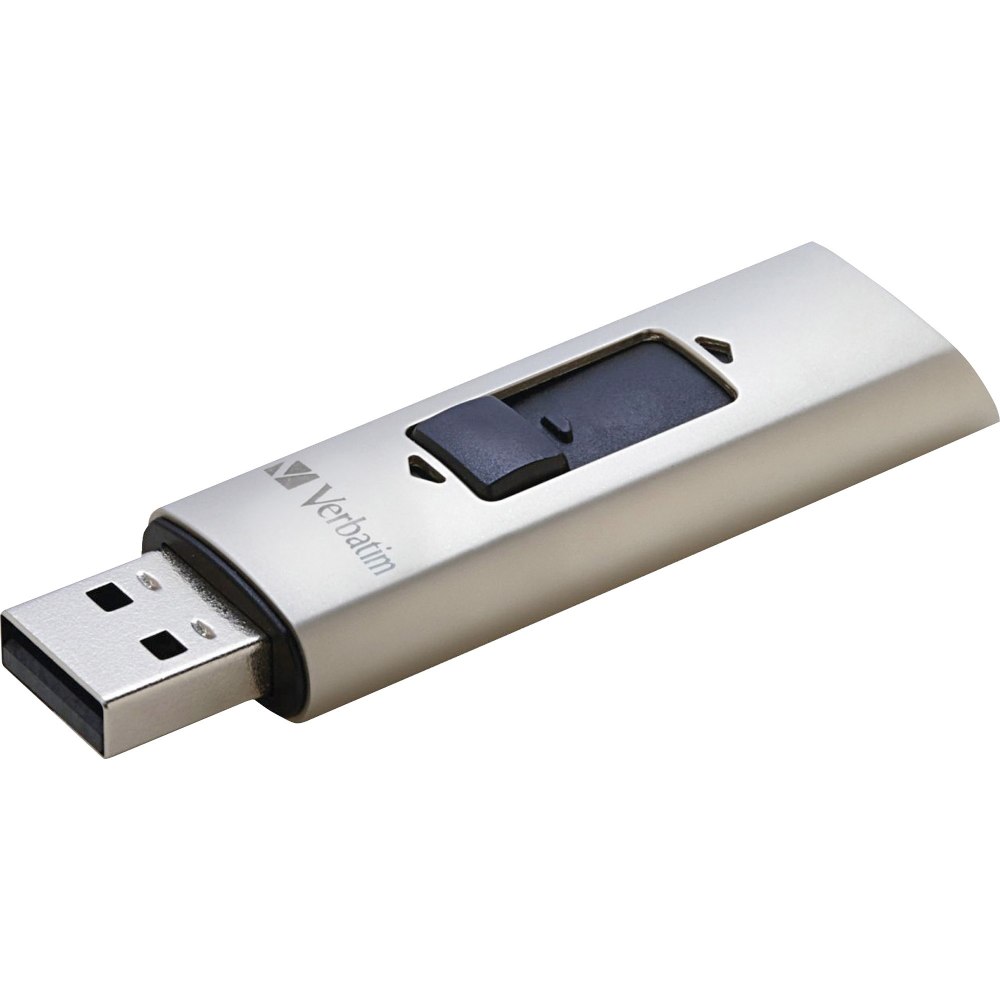 Verbatim 128GB Store "n Go Vx400 USB 3.0 Flash Drive - Silver - 128 GB - USB 3.0 - Silver - Lifetime Warranty - 1 Each