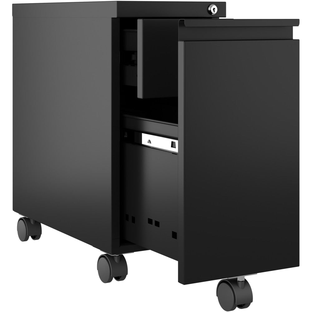 Hirsh 20inD Vertical 2-Drawer Mobile File Cabinet, With Hidden Box Drawer, Black