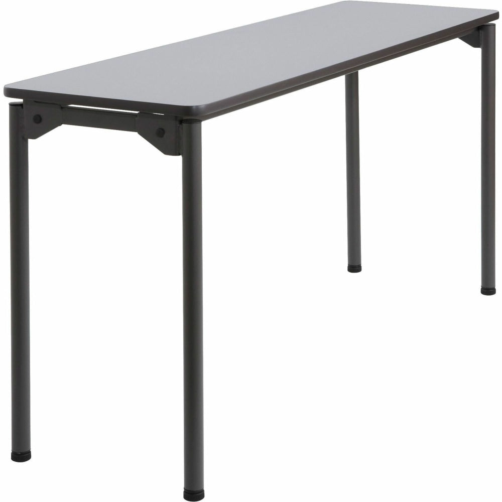 Iceberg Maxx Legroom-Series Wood Folding Table, 18inW x 60inD, Gray/Black