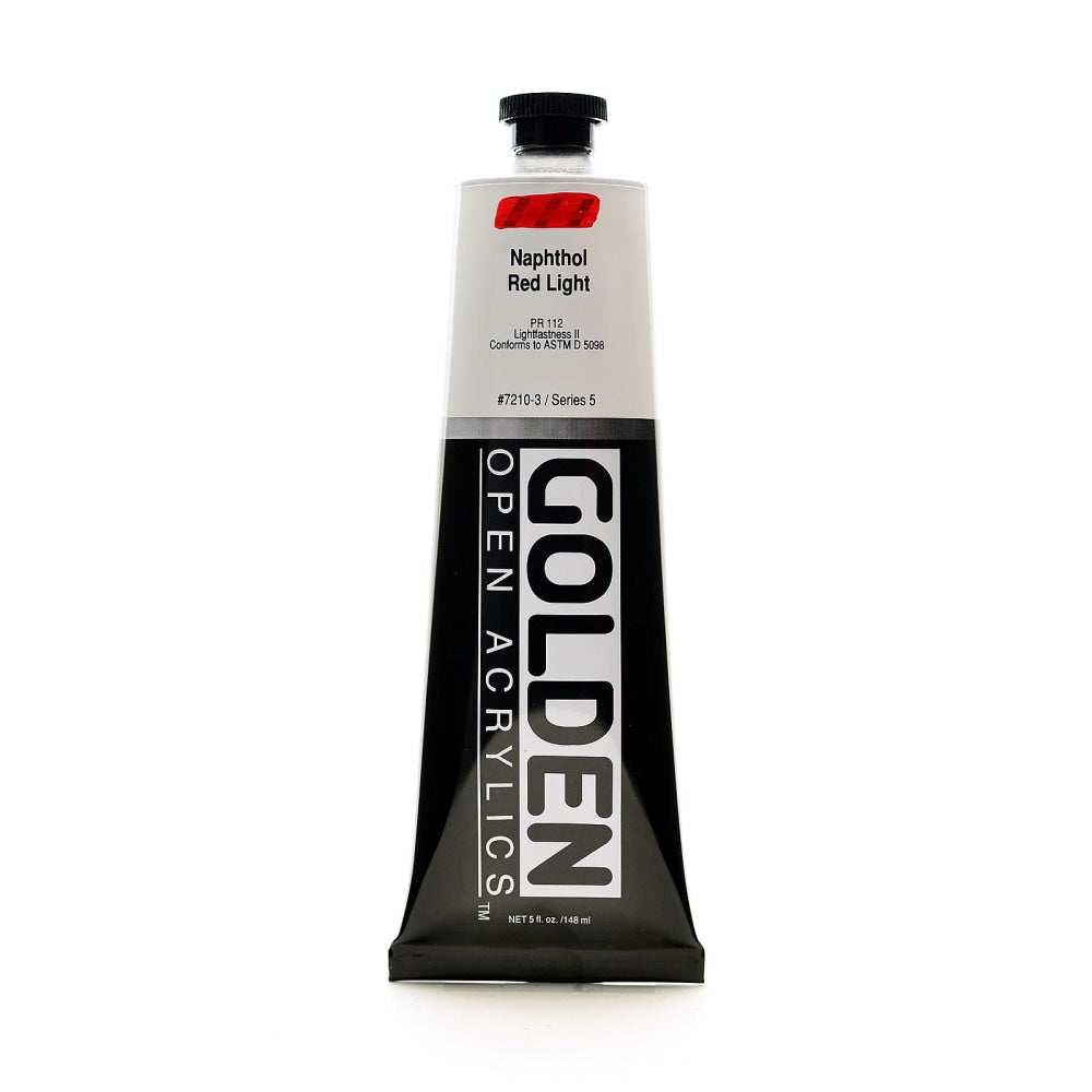 Golden OPEN Acrylic Paint, 5 Oz Tube, Naphthol Red Light