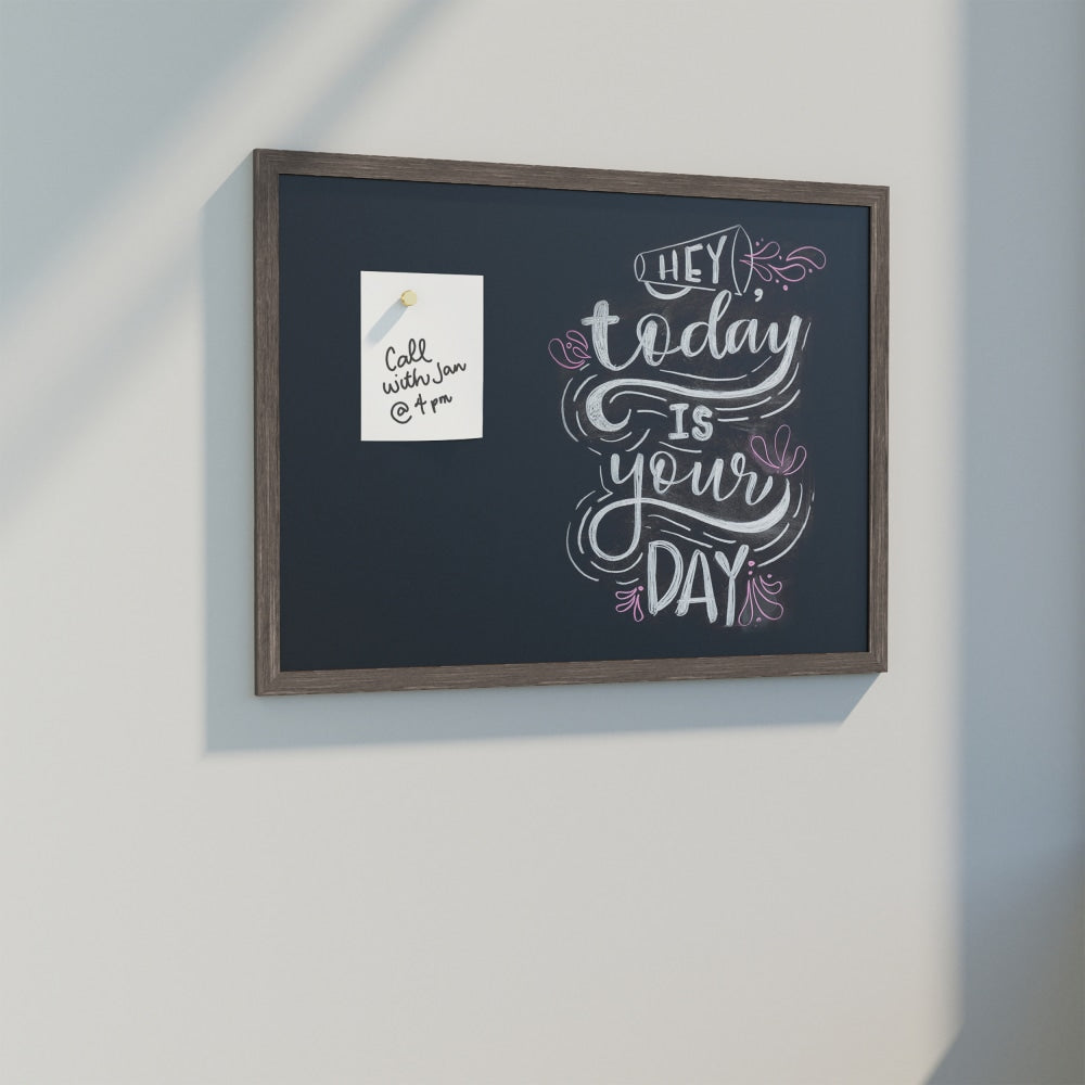 U Brands Magnetic Chalkboard, 47 X 35, Brown Rustic Wood Frame