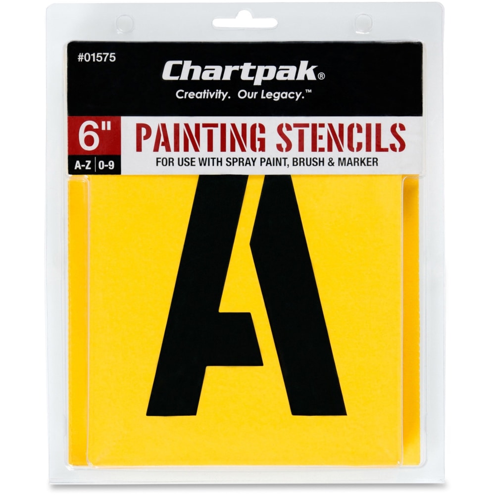 Chartpak Pickett Painting Stencils, Numbers/Letters, 6in