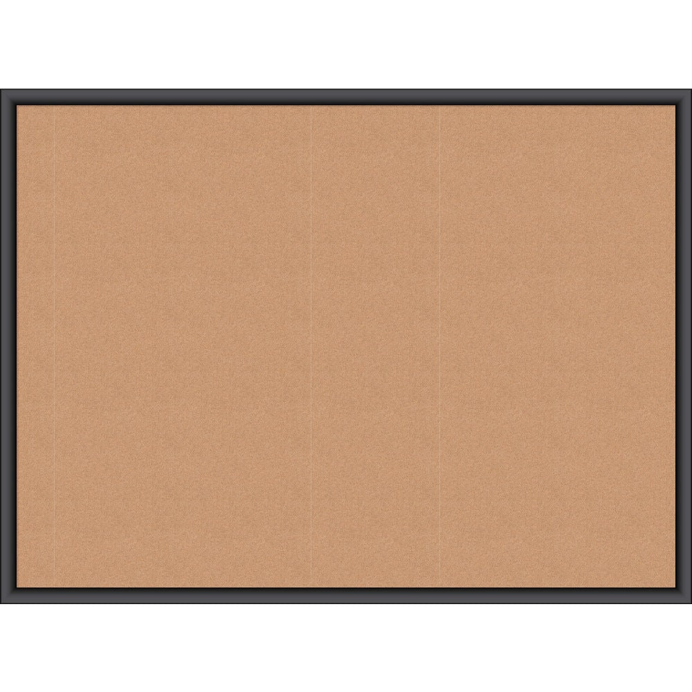 U Brands Cork Bulletin Board, 47in X 35in, Black Wood Frame