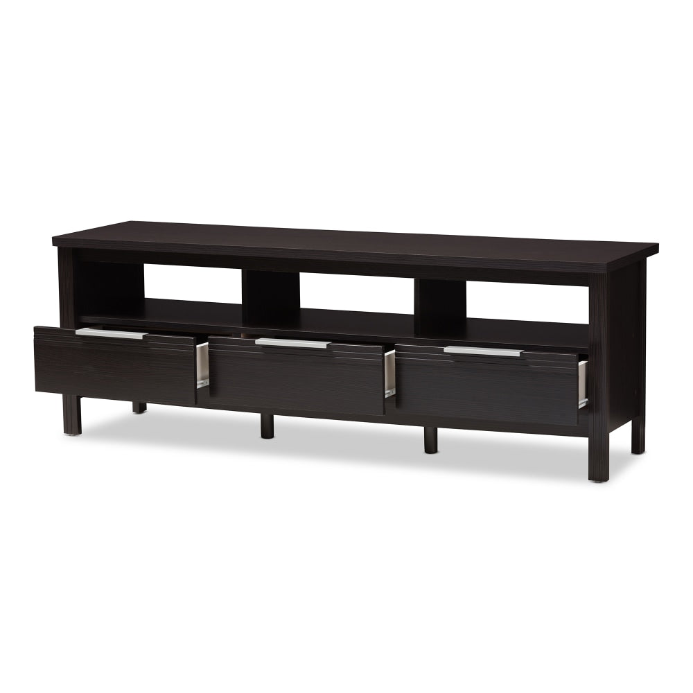 Baxton Studio Mavis TV Stand, Wenge Dark Brown