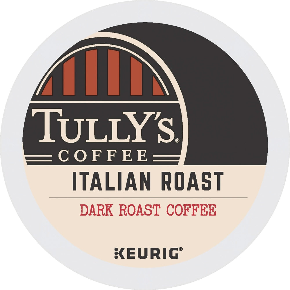 Tullys Coffee Single-Serve Coffee K-Cup Pods, Italian Roast, Carton Of 24