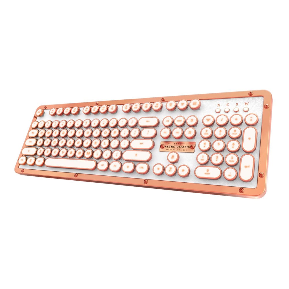 Azio Retro Classic Wireless Keyboard, Full Size, Posh