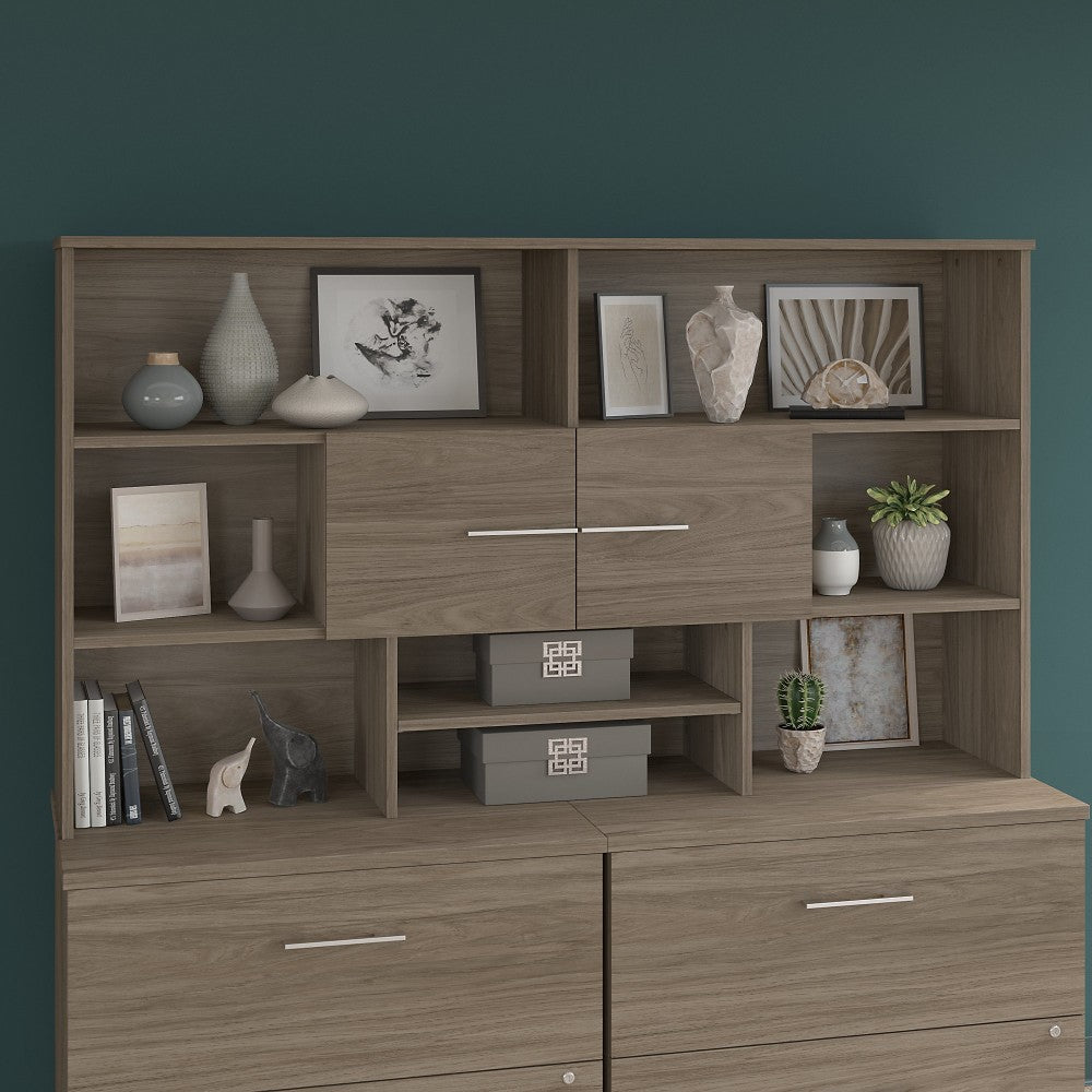 Bush Business Furniture Office 500 72inW Desk Hutch, Modern Hickory, Standard Delivery