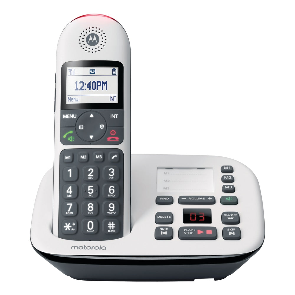 Motorola CD5011 Cordless Expandable Telephone With Digital Answering System, White