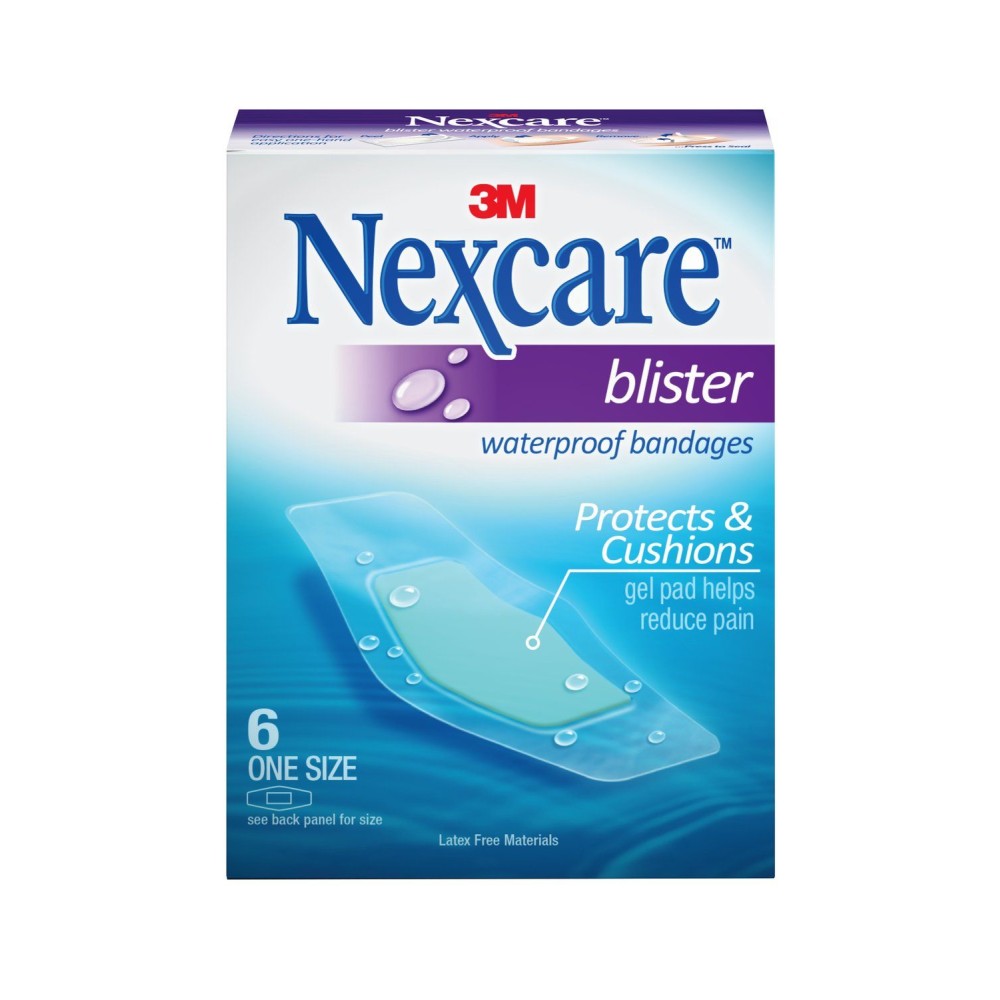 Nexcare Blister Waterproof Bandages, 1 1/16in x 2 1/4, Clear, Box Of 6