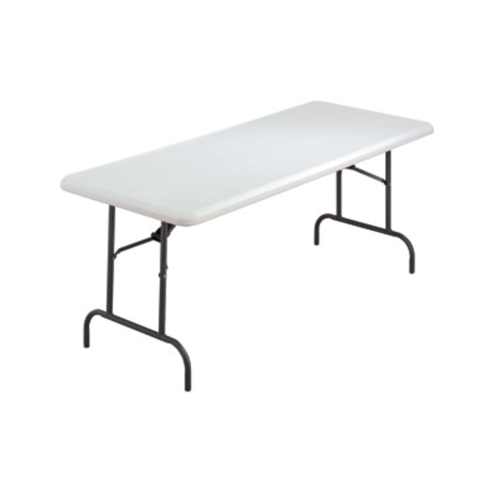 Iceberg IndestrucTable TOO 1200 Series Folding Table - For - Table TopRectangle Top - 72in Table Top Length x 30in Table Top Width x 1in Table Top Thickness - 29in Height - Platinum, Powder Coated - Polyethylene, Steel - 1 Each