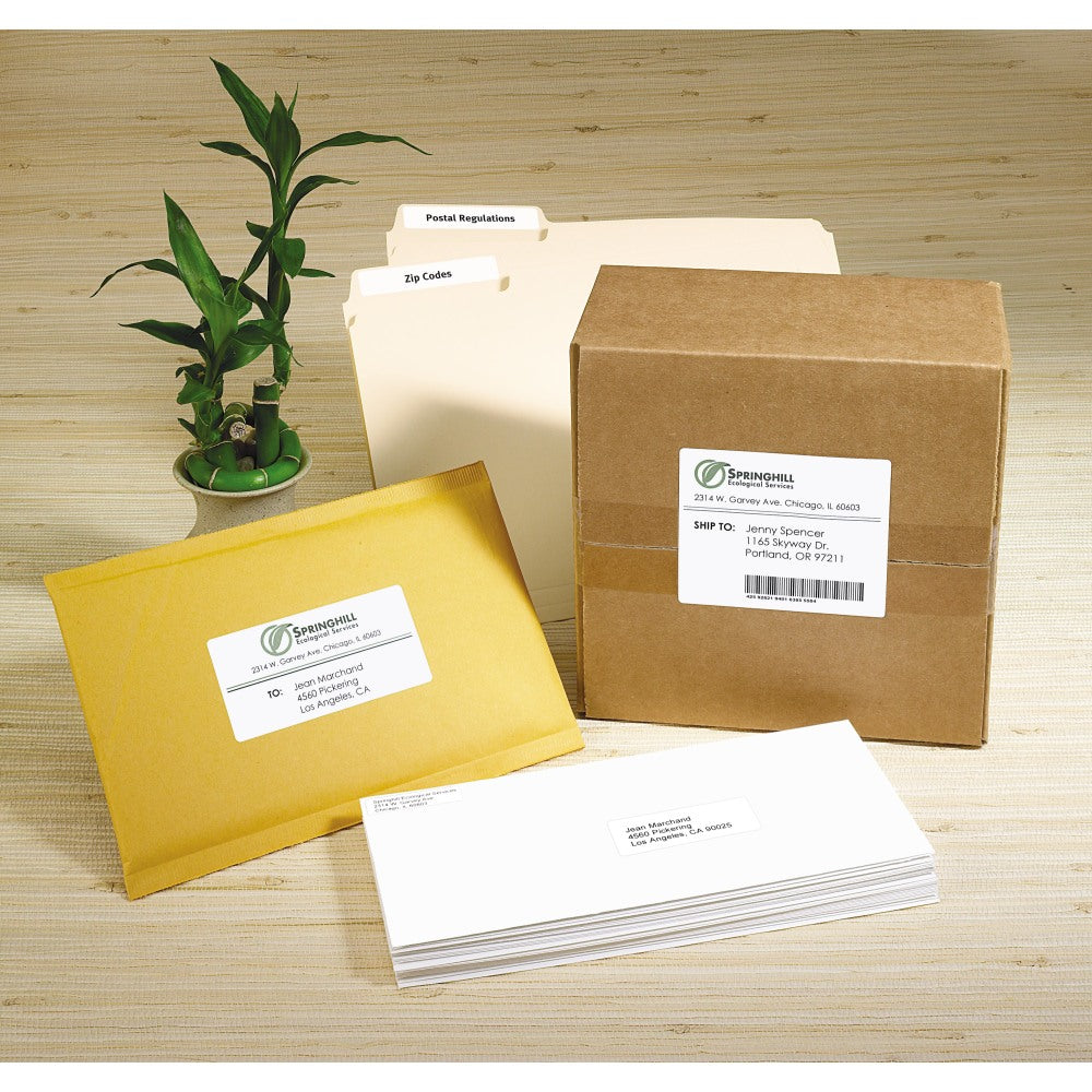 Avery EcoFriendly Address Labels, 48160, Rectangle, 1in x 2-5/8in, White, Pack Of 750 Labels