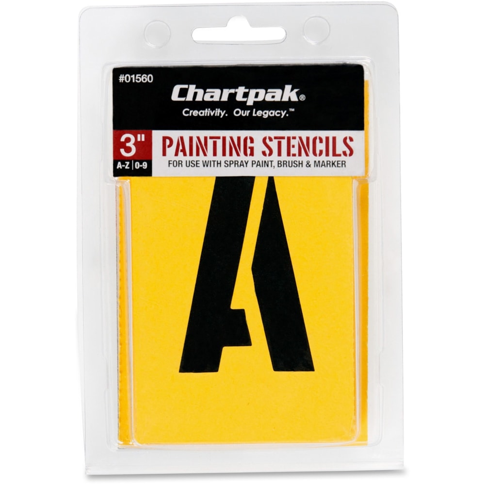 Chartpak Pickett Painting Stencils, Numbers/Letters, 3in