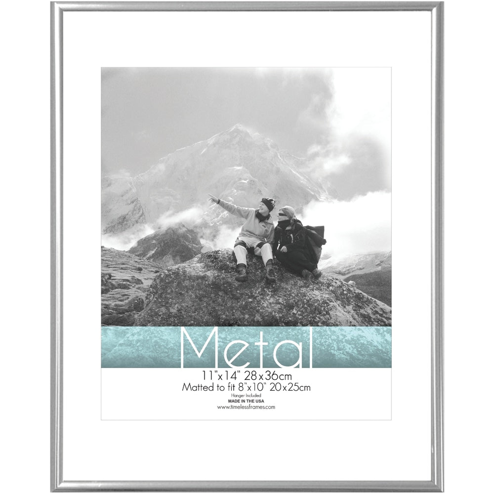 Timeless Frames Metal Frame, 11in x 14in With Mat, Silver