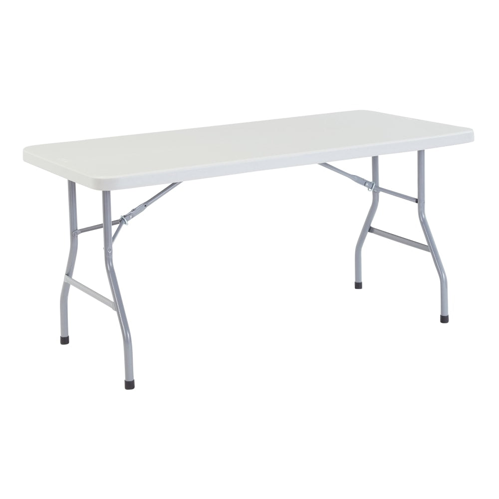 National Public Seating Blow-Molded Folding Table, Rectangular, 60inW x 30inD, Light Gray/Gray