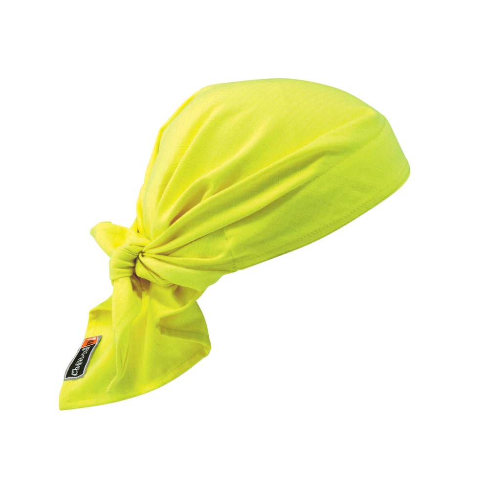 Ergodyne Chill-Its 6710FR Evaporative FR Cooling Triangle Hats, Lime, Pack Of 6 Hats