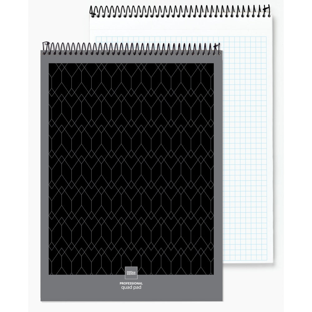 Office Depot Brand Professional Top Wirebound Writing Pad, 8 1/2in x 11 3/4in, Quad Ruled, 70 Sheets, White