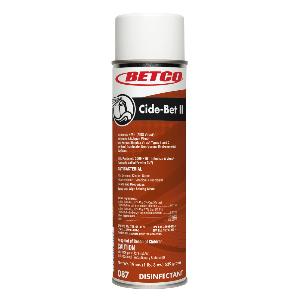 Betco Cide-Bet Aerosol Disinfectant, Citrus Bouquet Scent, 18 Oz Can, Case Of 12