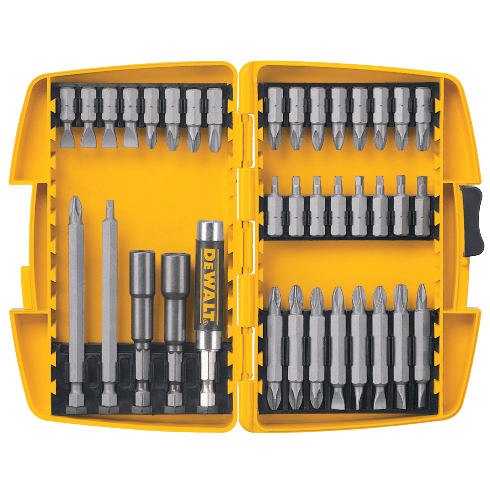 Dewalt Screwdriver Bit Set, 8-3/4in x 1-1/2in, Yellow, Set Of 37 Bits