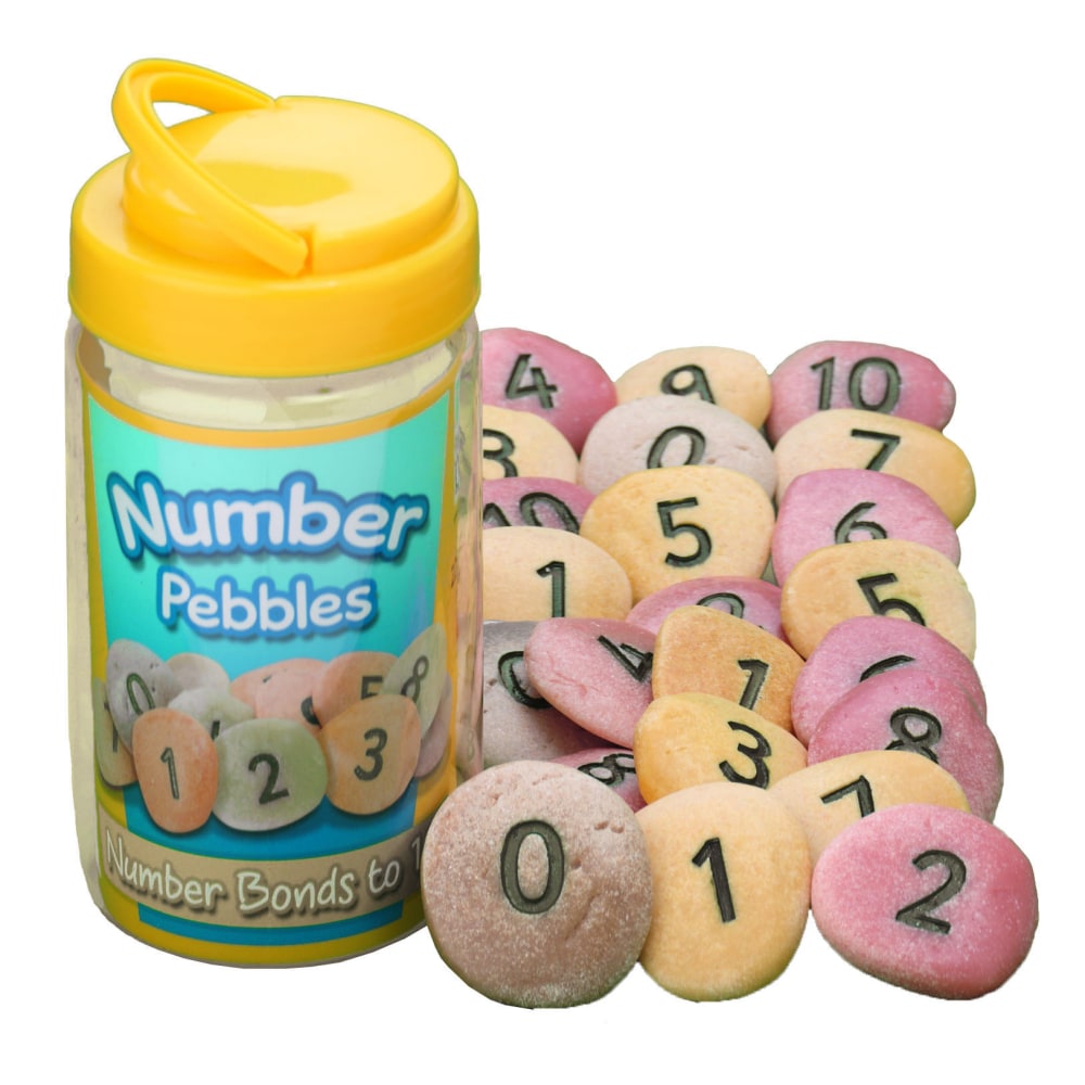 Yellow Door Number Pebbles, Set Of 22 Pebbles