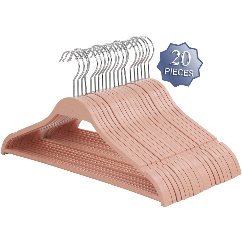 Elama Home Coat Hangers, Pink, Pack Of 20 Hangers