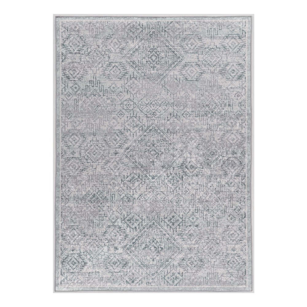 Linon Innova Area Rug, 5ft x 7ft, Tama Grey/Blue