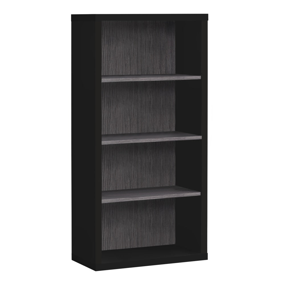 Monarch Specialties Leilani 48inH 4-Shelf Bookcase, Black/Gray